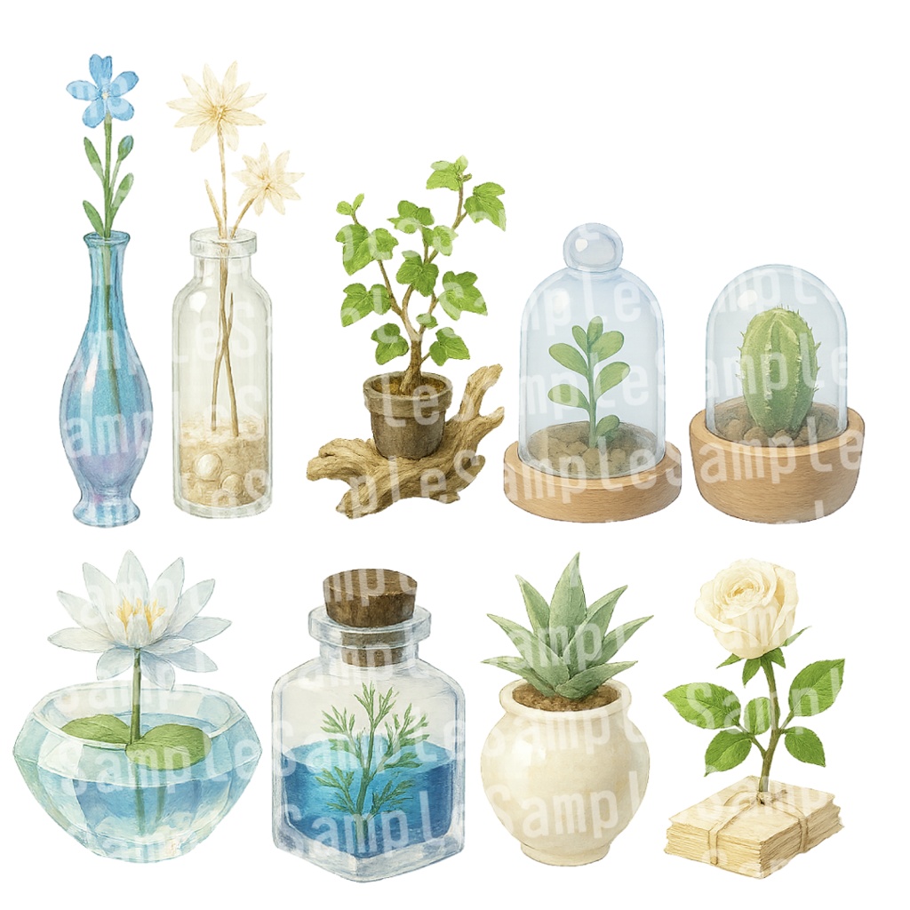 【透過済 PNG素材】卓上インテリア素材 100枚