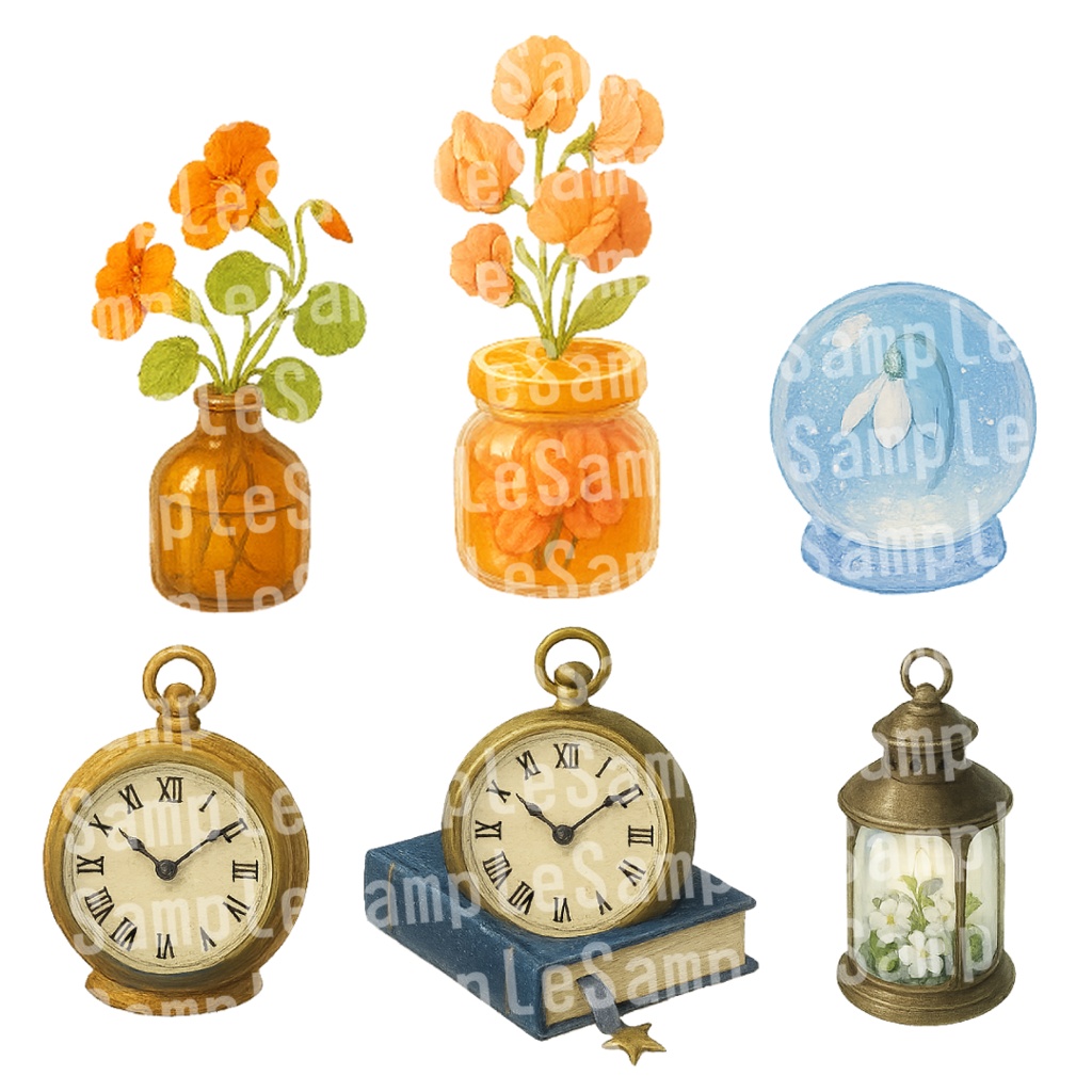 【透過済 PNG素材】卓上インテリア素材 100枚