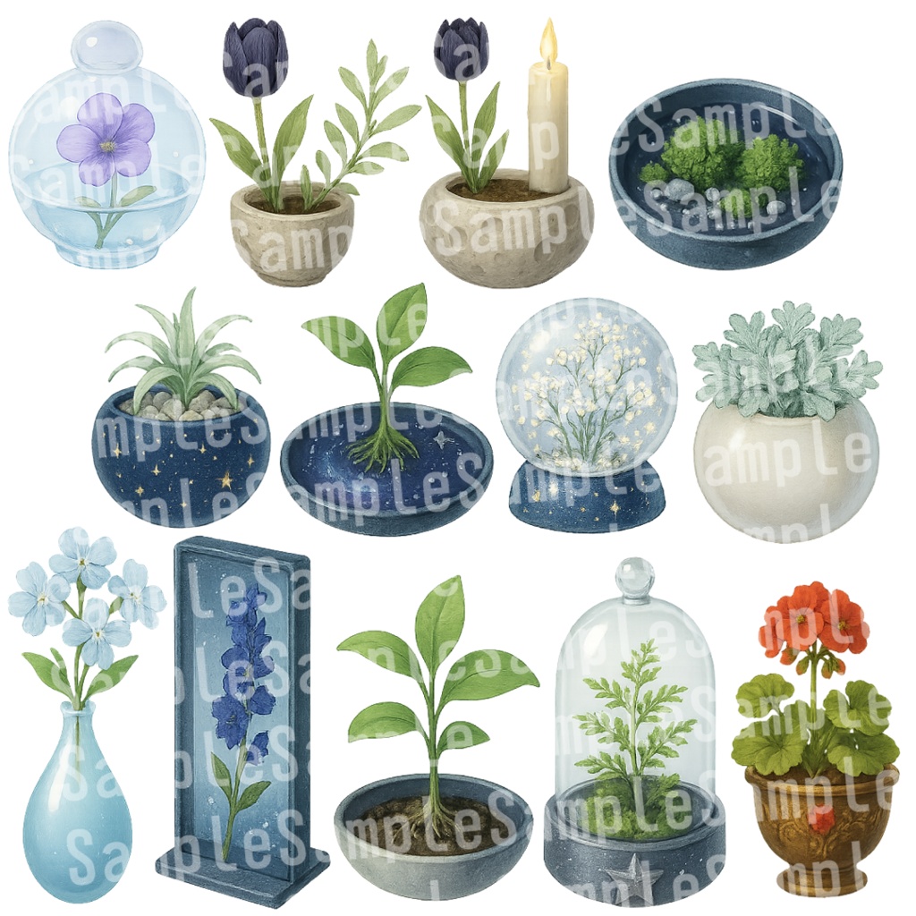 【透過済 PNG素材】卓上インテリア素材 100枚