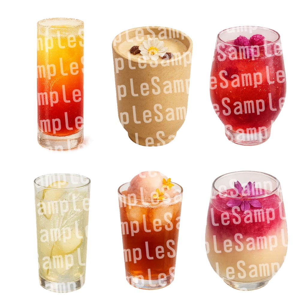 【透過済 PNG素材】秋のかわいいドリンク素材 50枚