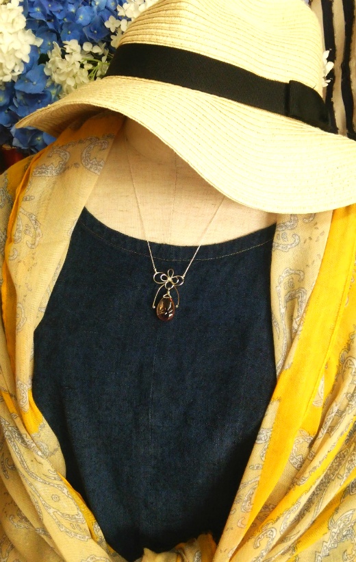 シルバー925長谷部モチーフアメトリンネックレス