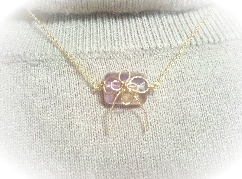 18Kメッキ長谷部モチーフ藤ネックレス
