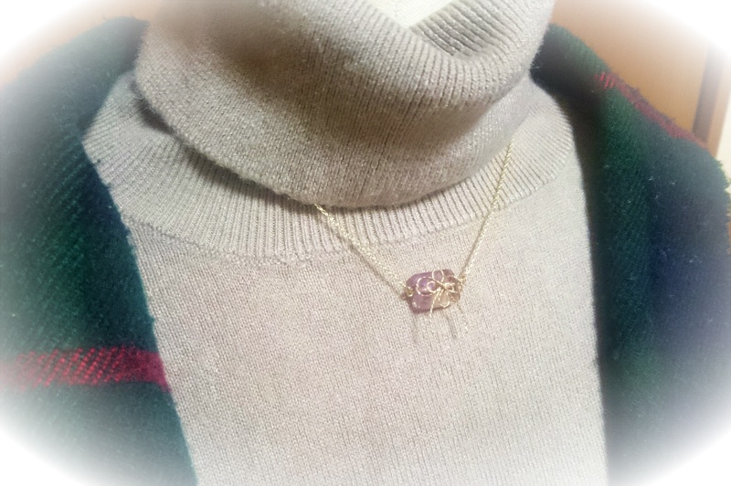 18Kメッキ長谷部モチーフ藤ネックレス