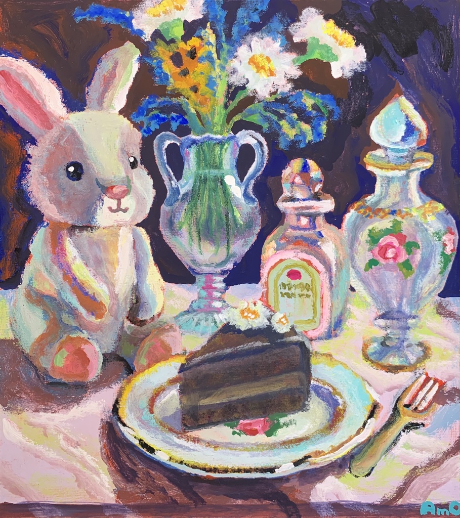 うさぎの静物画