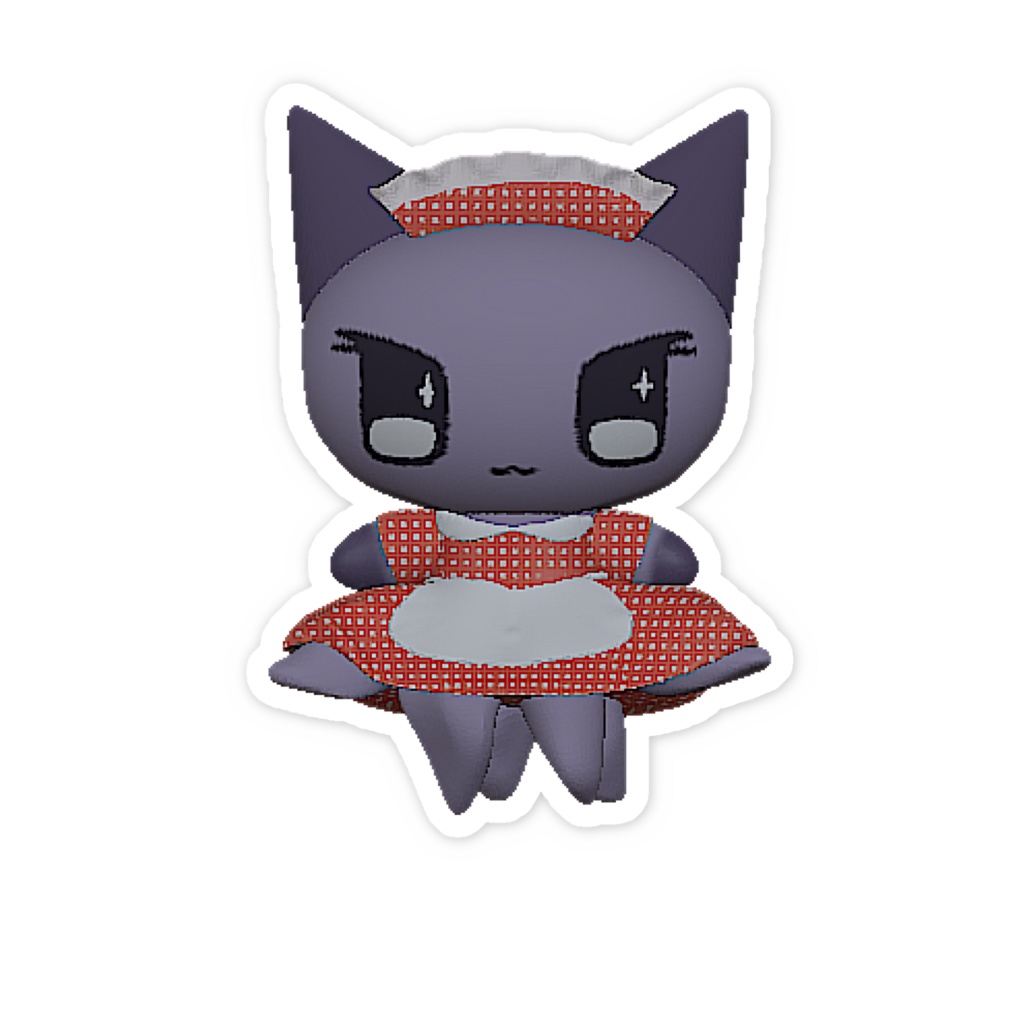 ねこのたこ(赤チェックver.)ステッカー