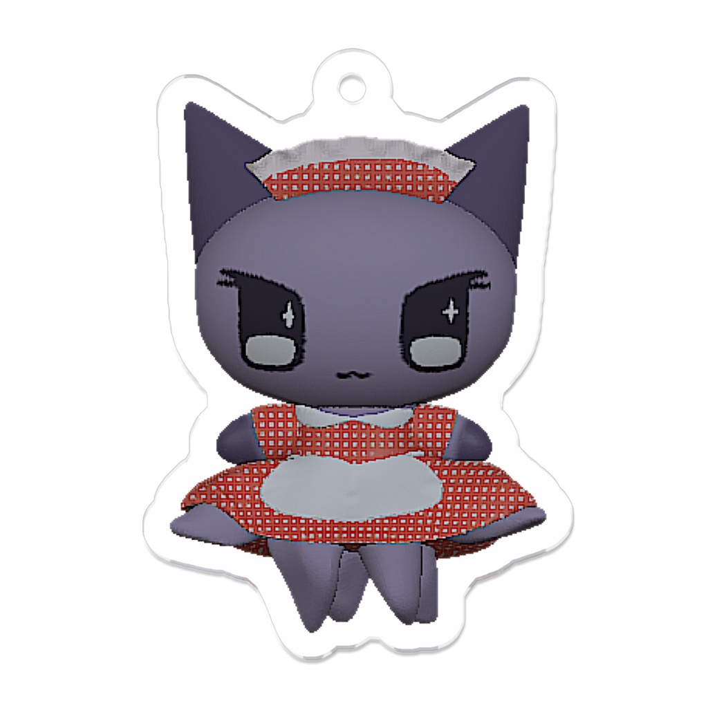 ねこのたこ(赤チェックver.)アクリルキーホルダー