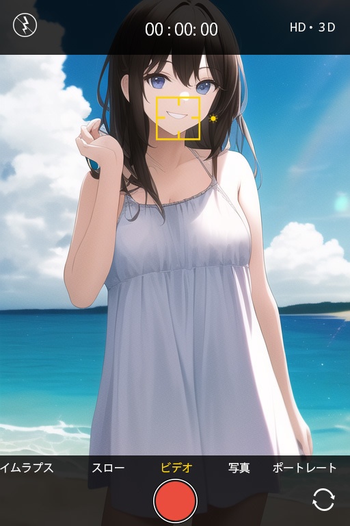 スマホのカメラ撮影画面セット