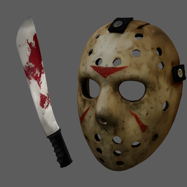 【VRChat】ホッケーマスク&マチェットセット【ホラー / ハロウィン】Horror Movie HockeyMask JasonMask