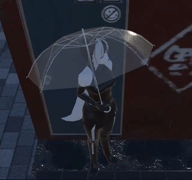 水の滴るビニール傘