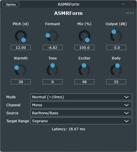 【早期半額】ASMRForm ASMR向けボイスチェンジャー #ASMRForm 低遅延ピッチ＆フォルマントシフター