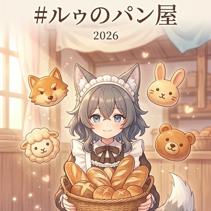 『#ルゥのパン屋』チャリティー壁紙（縦長）