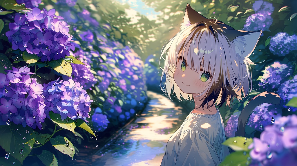 フリーBGM「紫陽花の道、雨あがり。」配信・作業・勉強