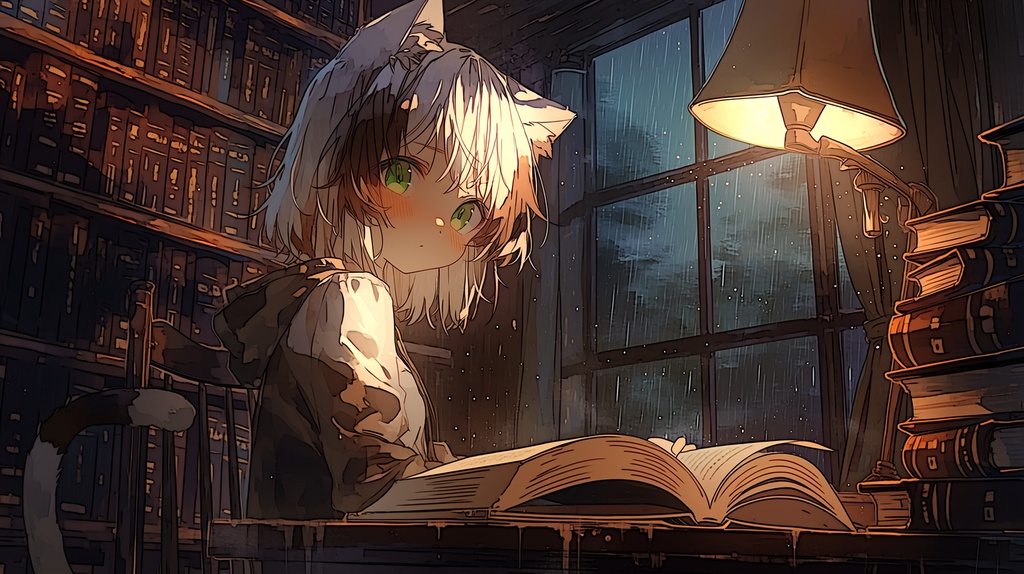 フリーBGM「図書室の雨、静かなインクの匂い。」配信・作業・勉強