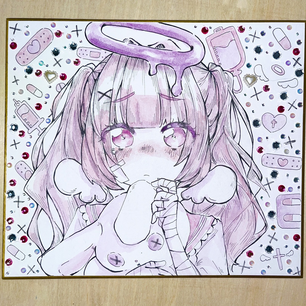 【色紙原画】「ぴんくてんしちゃん」 一点物