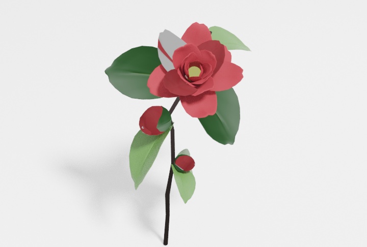 【3Dオブジェクト】椿 (Camellia)