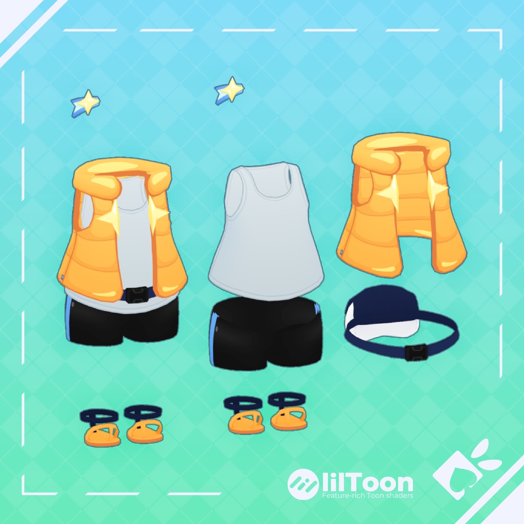 【猫印良品3Dモデル用衣装】夏服「Marigold」