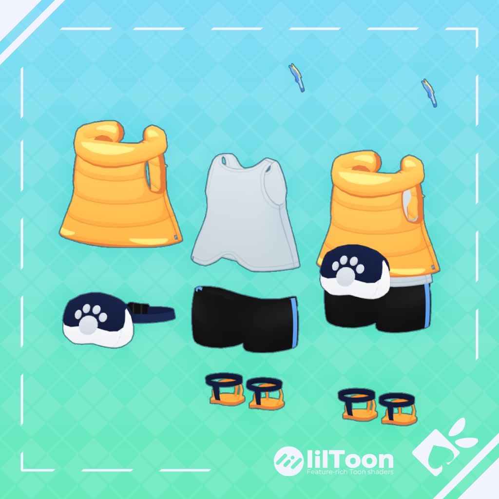 【猫印良品3Dモデル用衣装】夏服「Marigold」