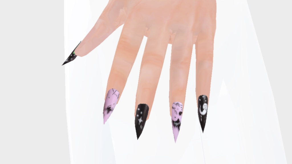 Set of 22 Halloween long nail designs
