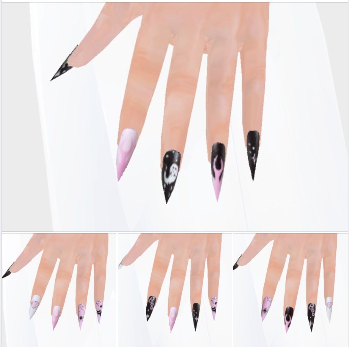 Set of 22 Halloween long nail designs