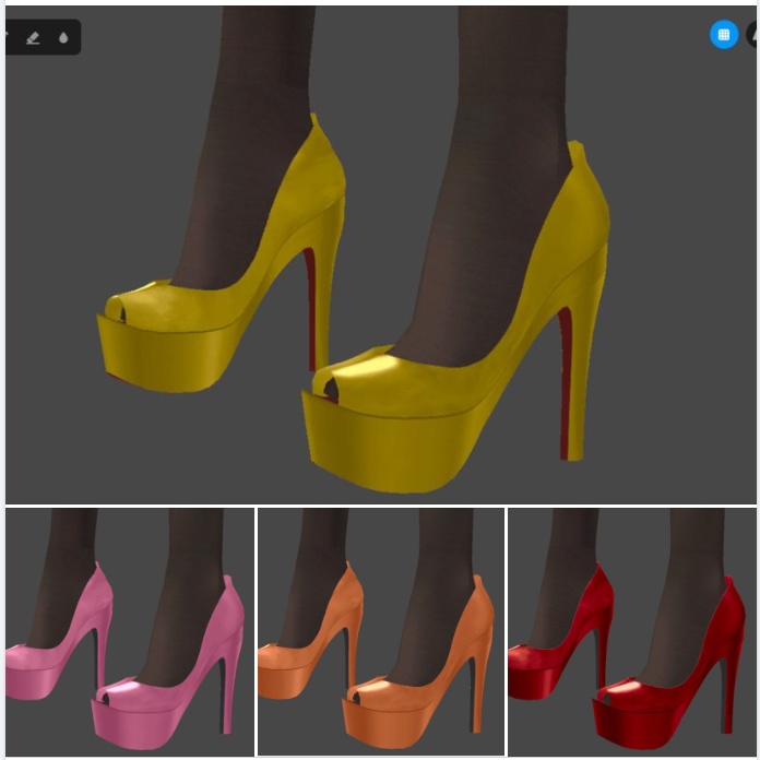 Collection of 3 high heel styles x 15 colors by tanlogic.cf | custom GIMP file
