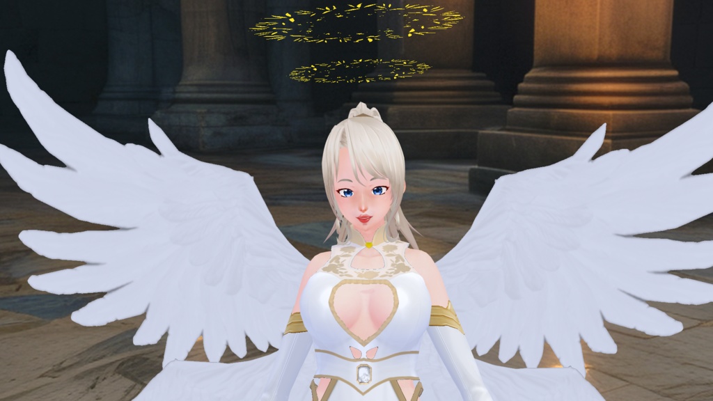 Ethereal Angel Ensemble Vroid Outfit - Wings & Halos