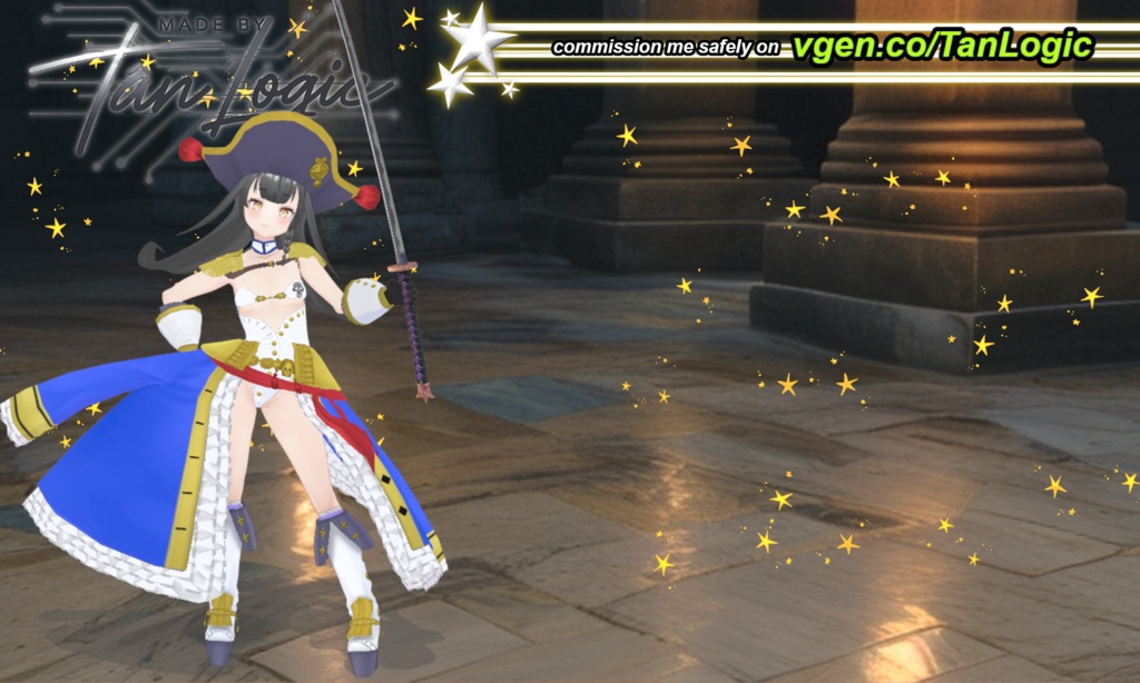 Vroid Cosplay Parute from Genkai Tokki Seven Pirates