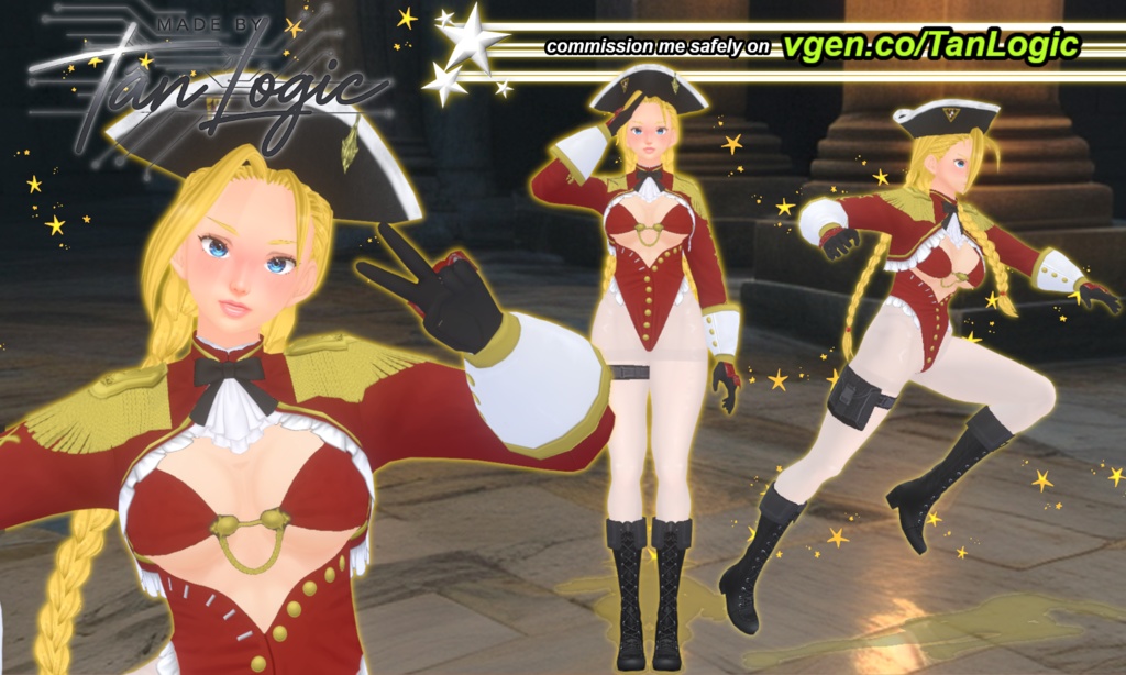 Vroid Model - Scarlet Command skin for Cammy