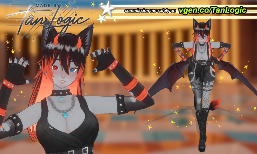 【VRoid】Cyber Neon Runner - Full Outfit & Avatar