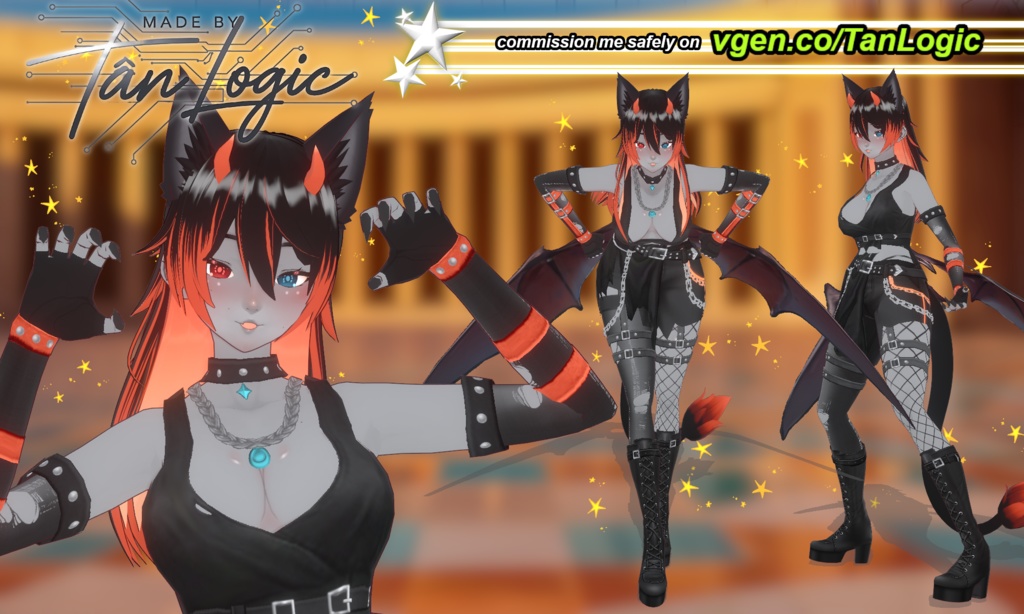 【VRoid】Cyber Neon Runner - Full Outfit & Avatar