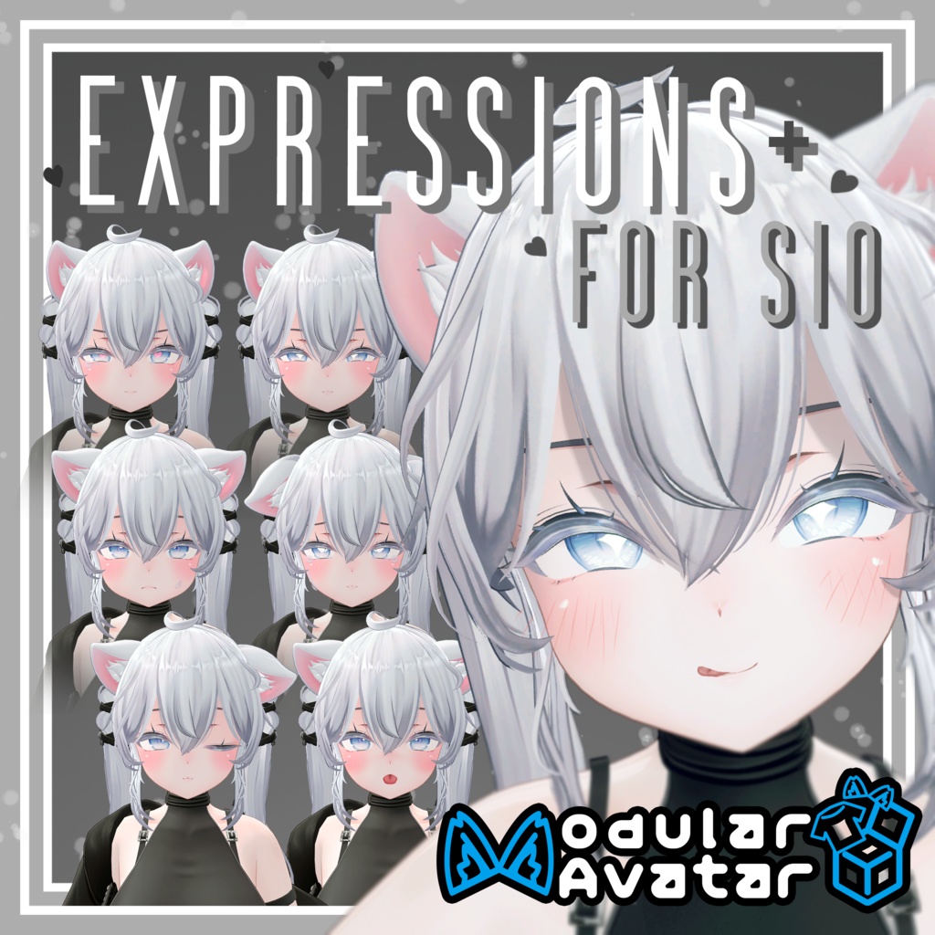 【しお用】Expressions + • Expression system for Sio 1.1.0 (Modular Avatar)