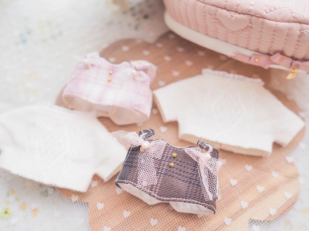 リボンビスチェのセットアップ〈2026.Hiiai〉ひいあいセット(Brown+Pink)