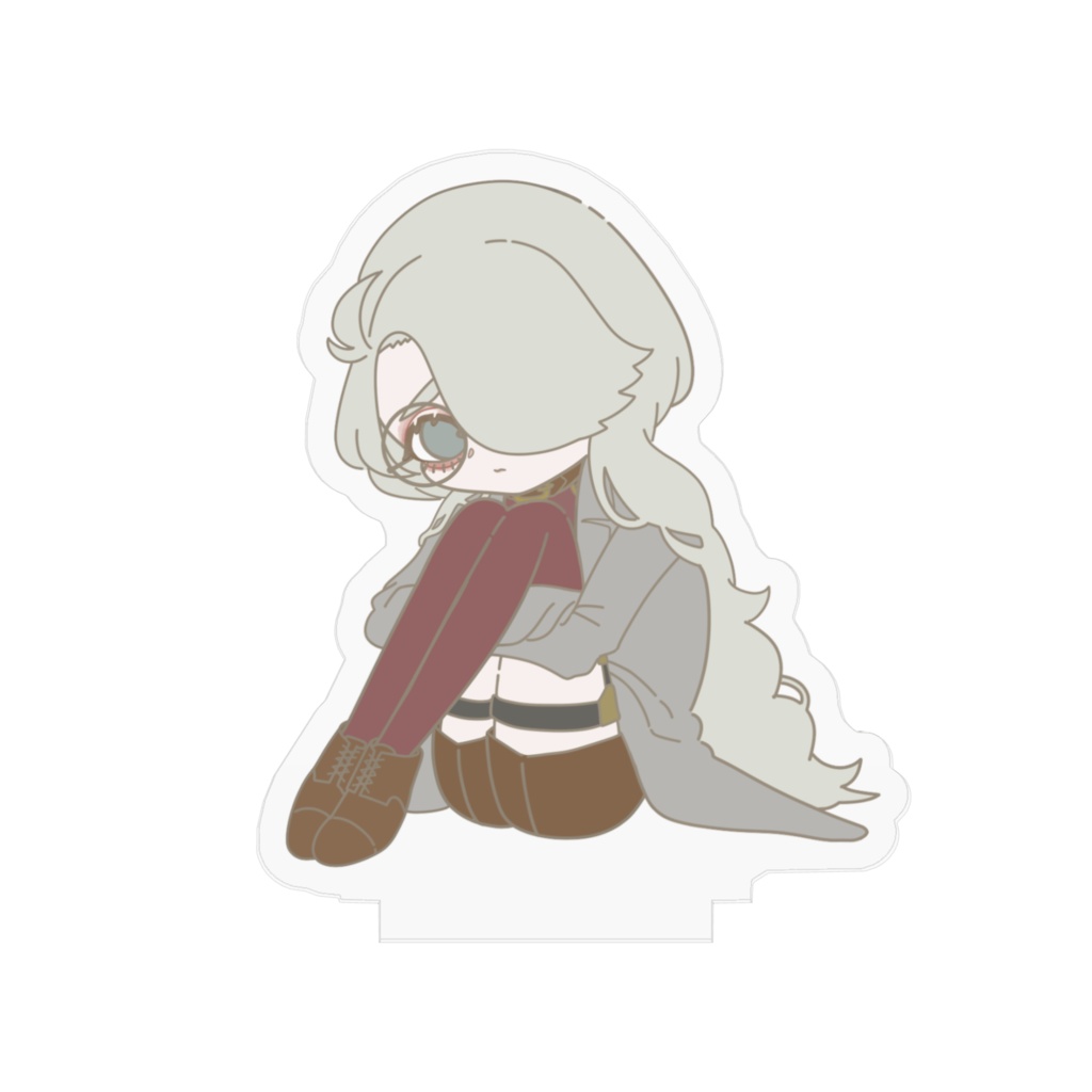 座っている穂茂むぅな アクリルフィギュア