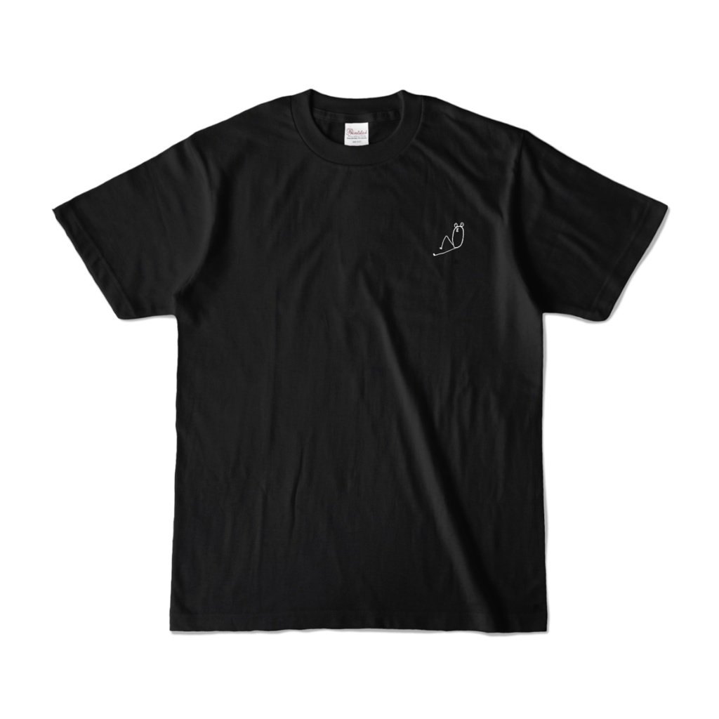 音符くんTシャツ-黒(生きててえらいポーズ)