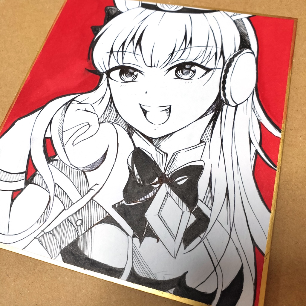 ゴールドシップ 手描きイラスト 小色紙 さくらもち Booth