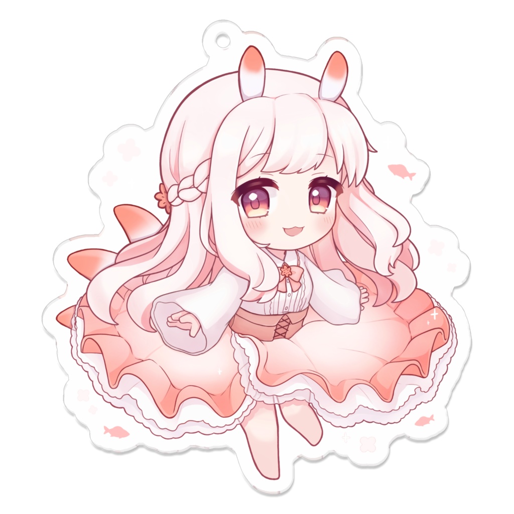 ウミウシちゃんのアクリルキーホルダー(シロウサギウミウシ)