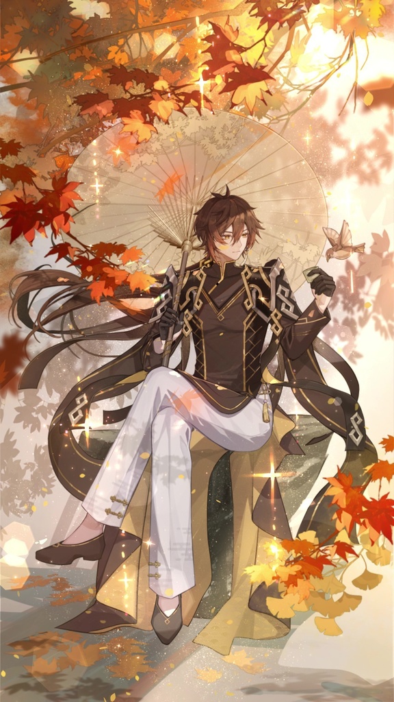 「原神動く壁紙」鍾離 スマホ壁紙