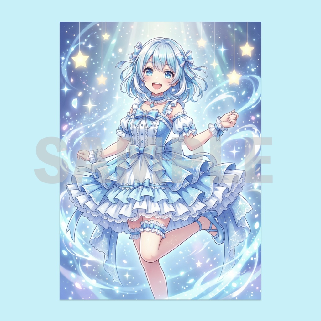 【フリー素材】SNSアイコン＆壁紙　青色担当少女