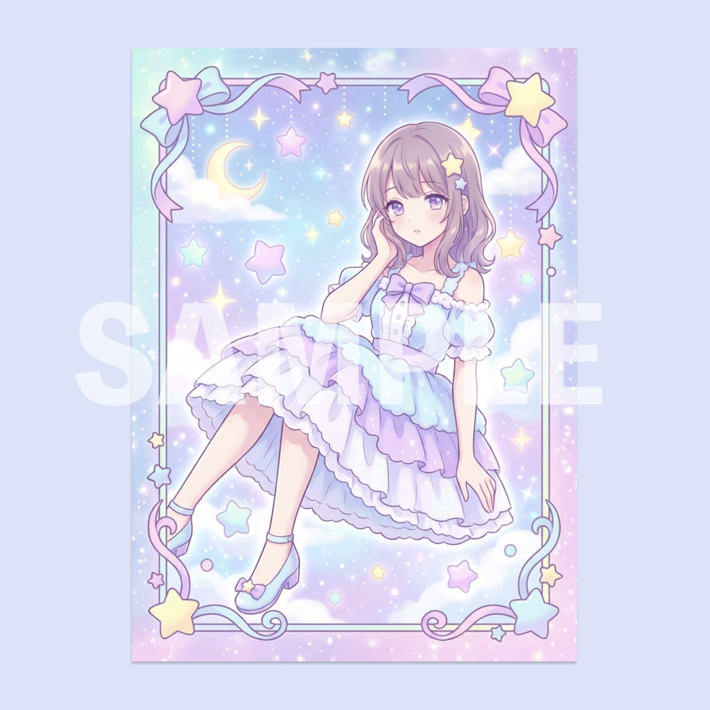 【フリー素材】トレカ風アイコン＆壁紙　ファンシーアンニュイ少女