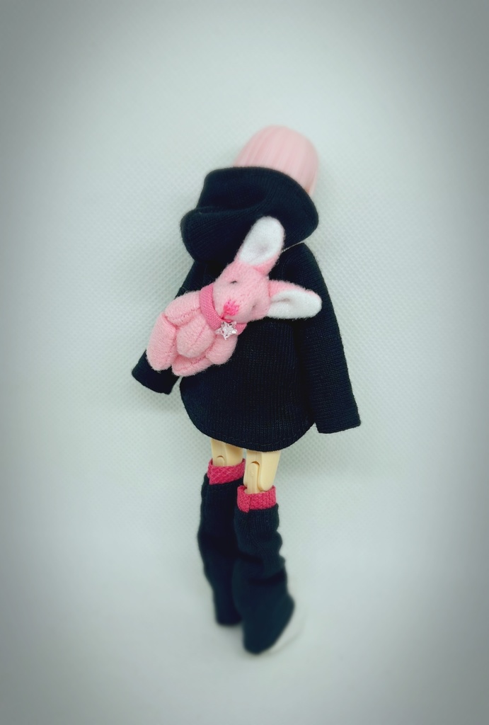 コーディネートセット【ウサちゃんワンショルダー付き】黒