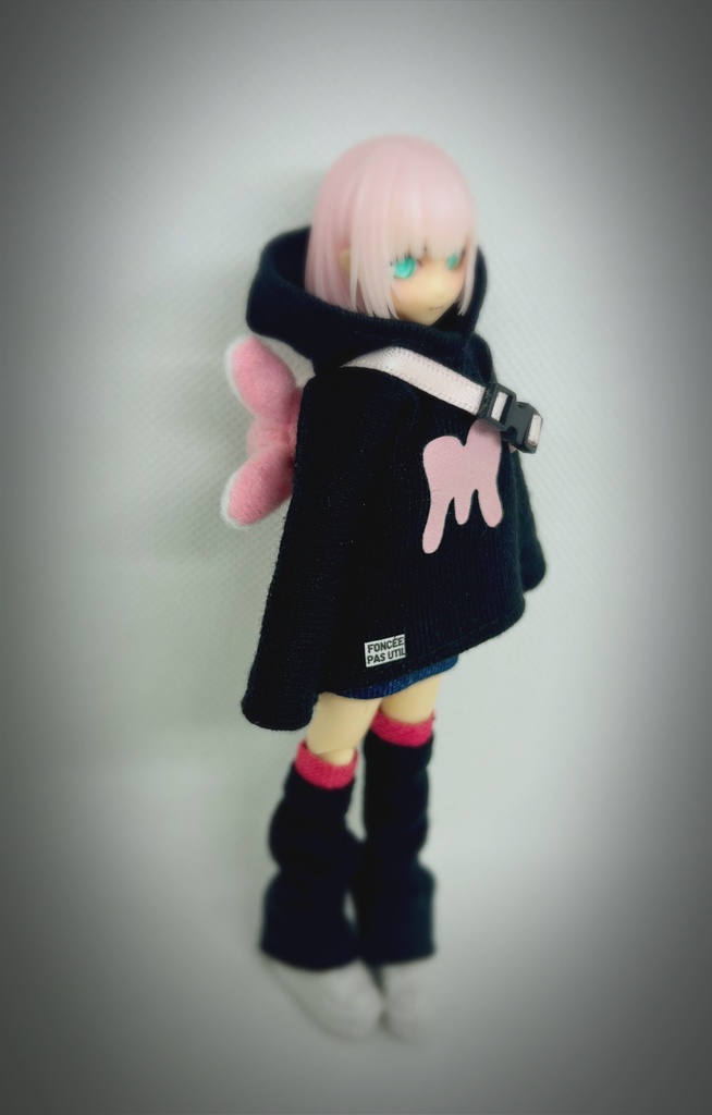 コーディネートセット【ウサちゃんワンショルダー付き】黒