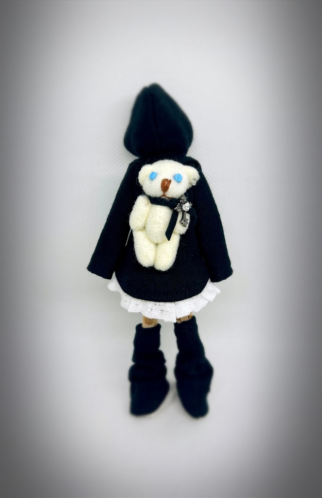 コーディネートセット【ピアスくまちゃんリュック付き】黒