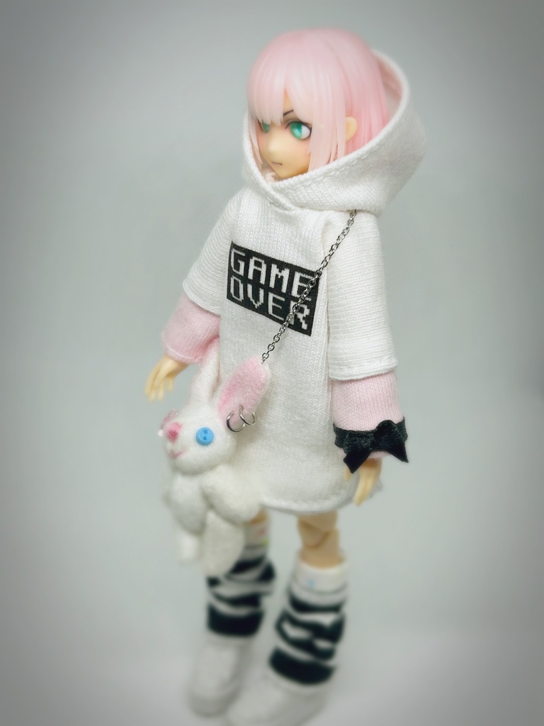 コーディネートセット【ピアスウサちゃんポシェット】白