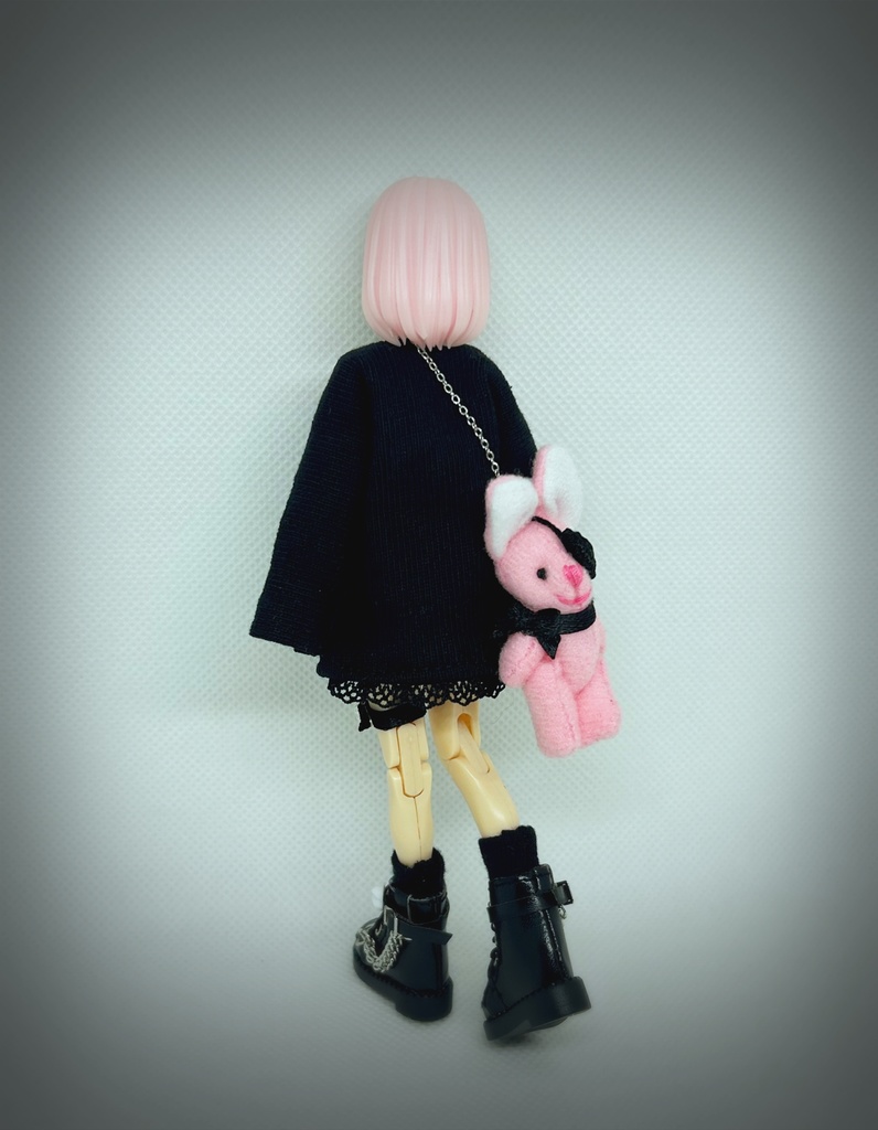 コーデパック【うさちゃんポシェット・天使の羽ブーツ】黒