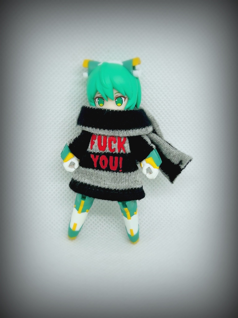 DTA ボーダーのトップスとマフラー