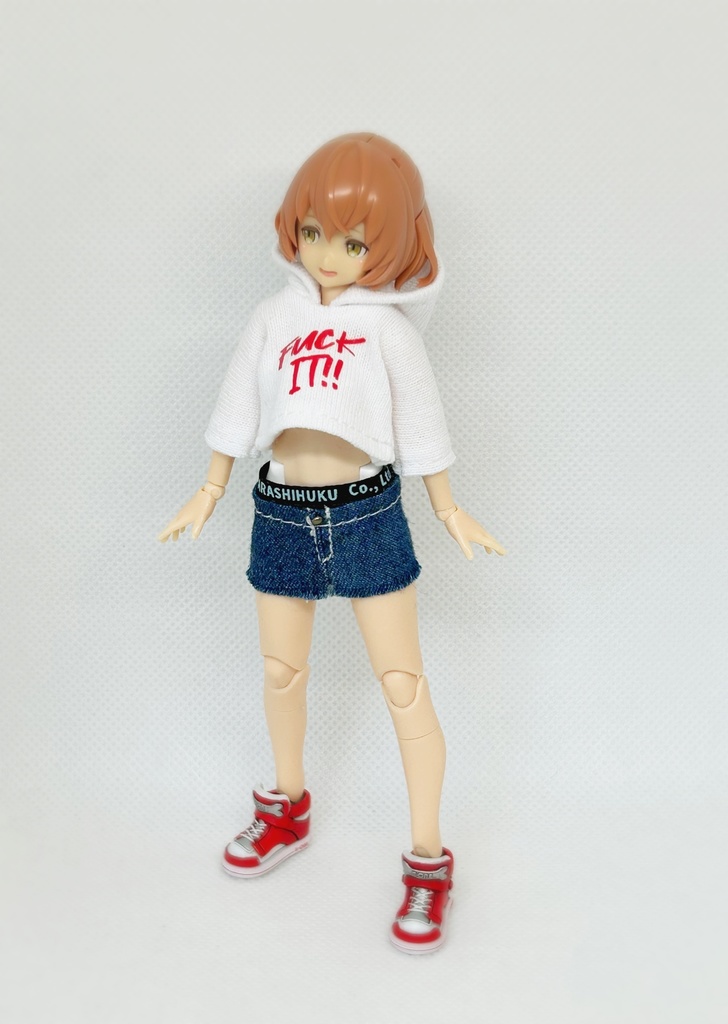 セットアップ (カットオフデニムスカート)