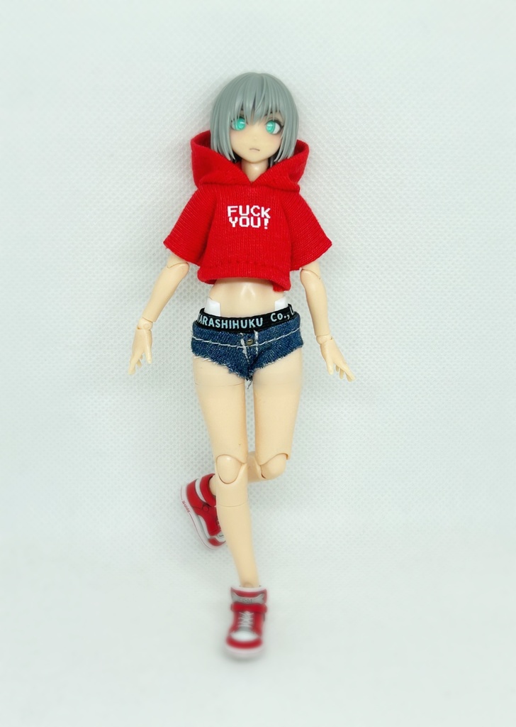 セットアップ　【カットオフデニムホットパンツ】