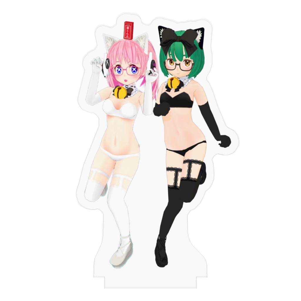 そねみねこアクリルフィギュア(しろくろこねこ)