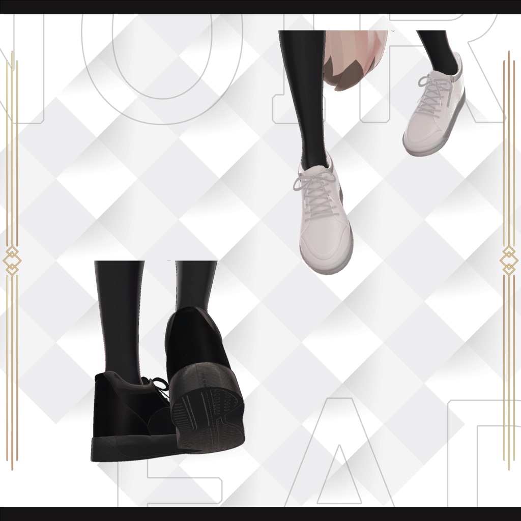 【VRChat想定シューズ】Noir Fade