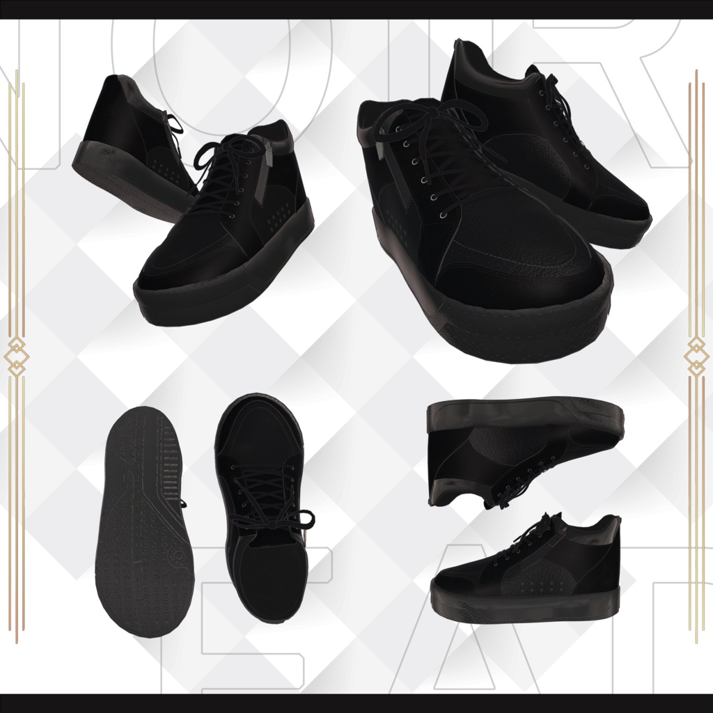 【VRChat想定シューズ】Noir Fade