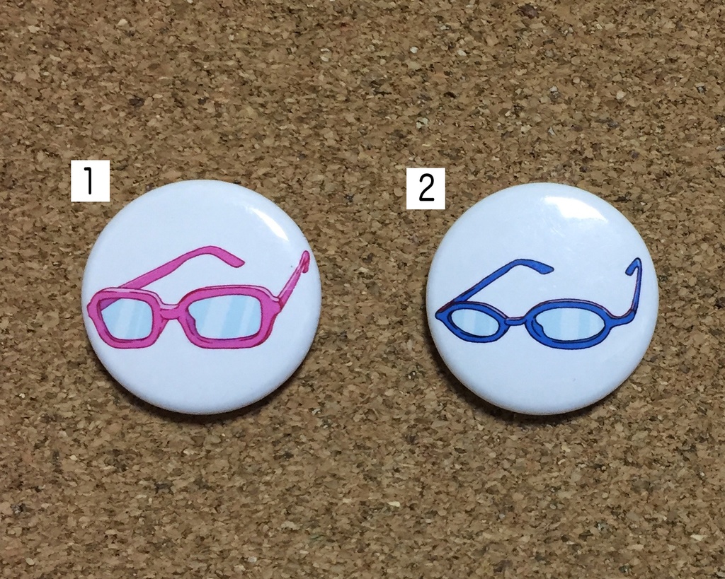 メガネ-缶バッジ